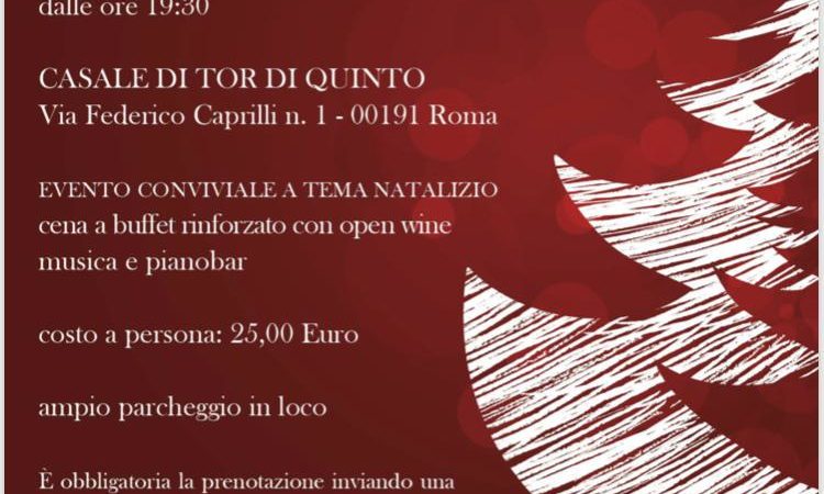 3 dicembre 2019 – Cena di Natale di Azione Legale al Casale di Tor di Quinto